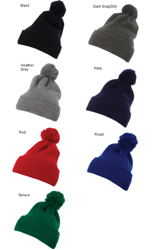 ユーポン アクリルニット帽　ポンポン付き　1501P